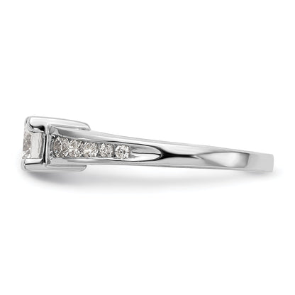 14K White Gold Simulated Diamond Engagement Ring