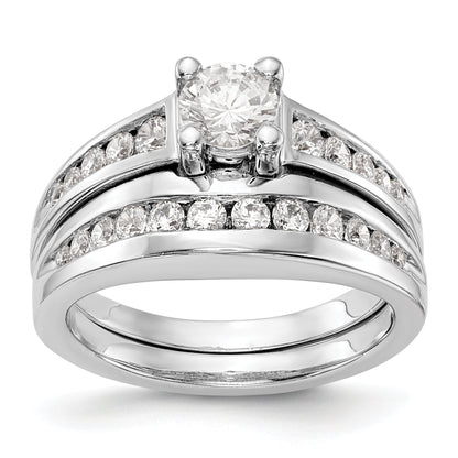 14K White Gold Simulated Diamond Engagement Ring