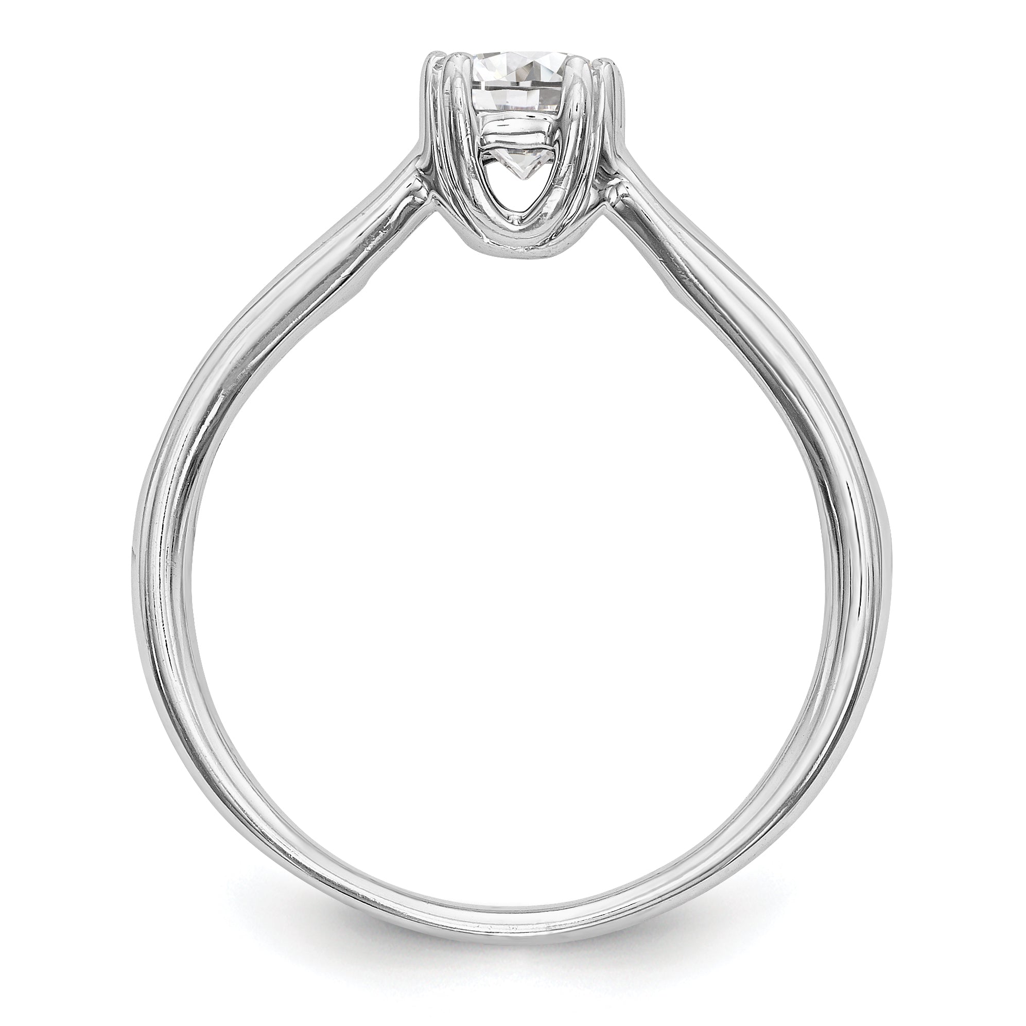 14K White Gold Simulated Diamond Engagement Ring