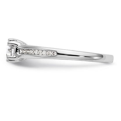 14K White Gold Simulated Diamond Engagement Ring