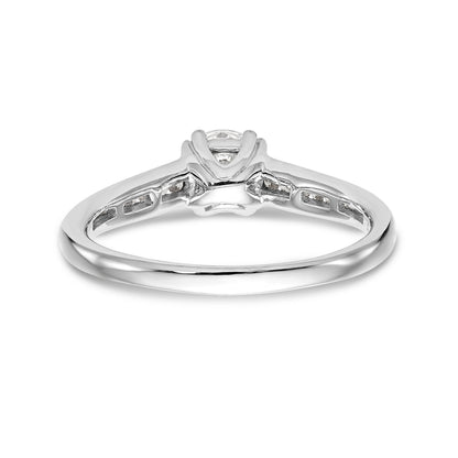 14K White Gold Simulated Diamond Engagement Ring