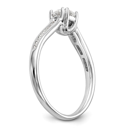 14K White Gold Simulated Diamond Engagement Ring