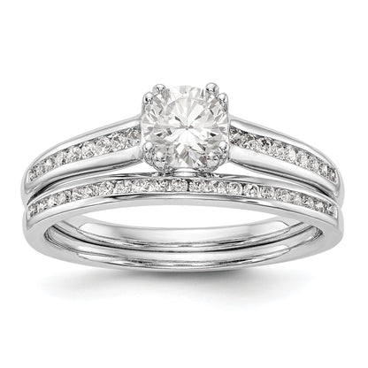 14K White Gold Simulated Diamond Engagement Ring
