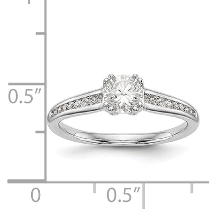 14K White Gold Simulated Diamond Engagement Ring