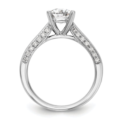 14K White Gold Simulated Diamond Engagement Ring