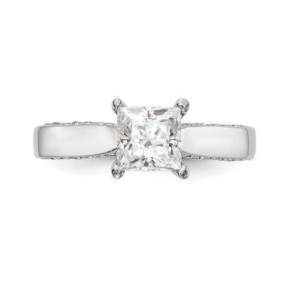 14K White Gold Simulated Diamond Engagement Ring