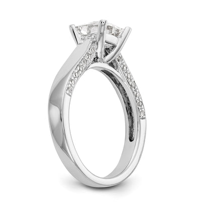14K White Gold Simulated Diamond Engagement Ring