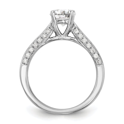 14K White Gold Simulated Diamond Engagement Ring