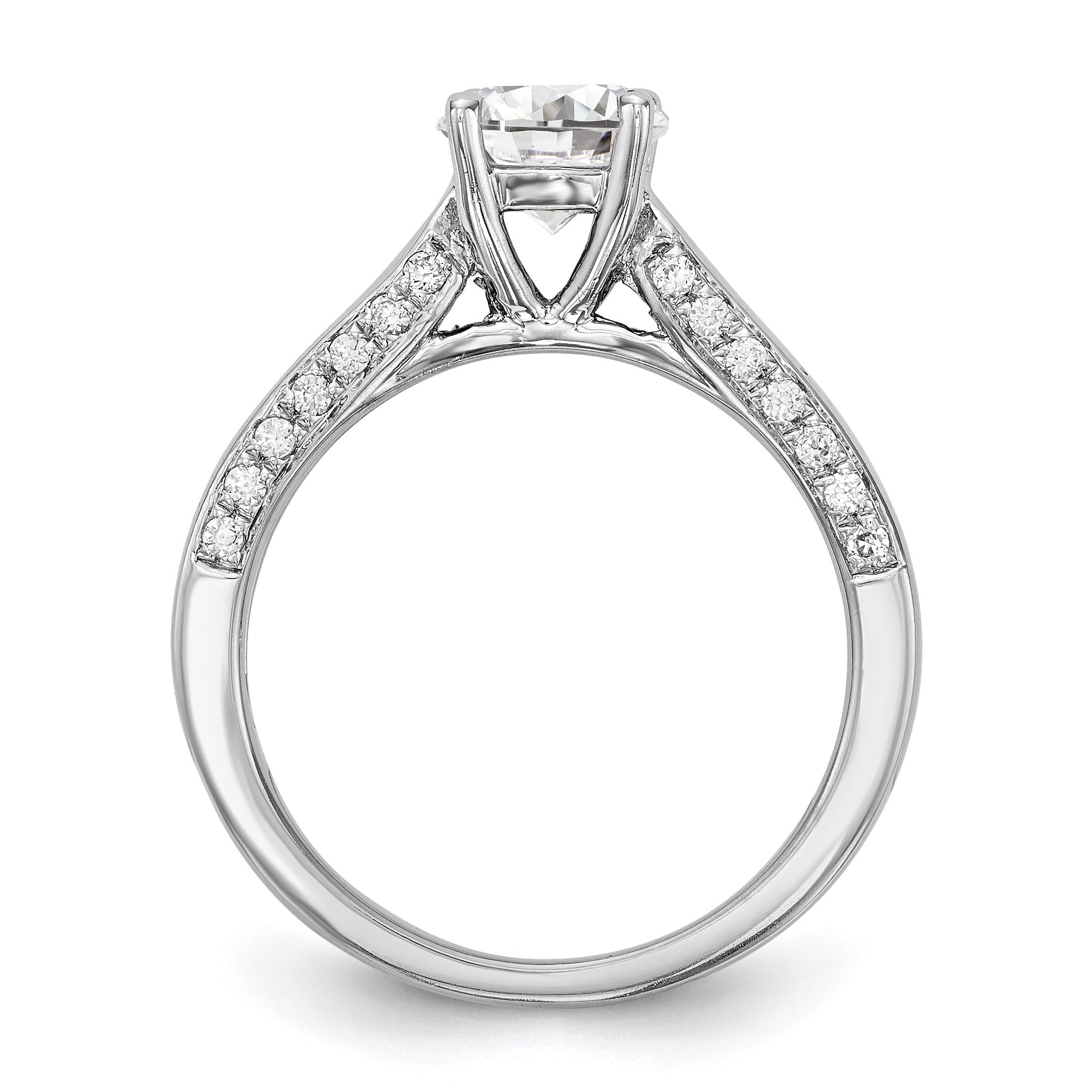 14K White Gold Simulated Diamond Engagement Ring