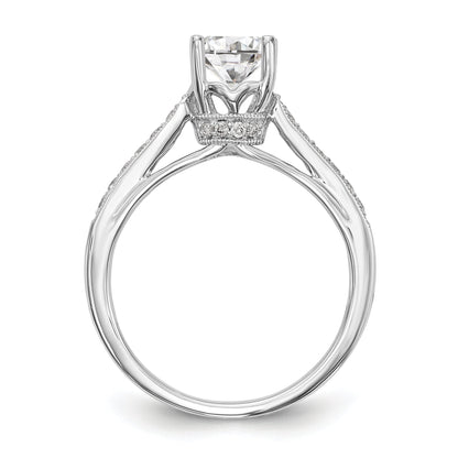 14K White Gold Simulated Diamond Engagement Ring