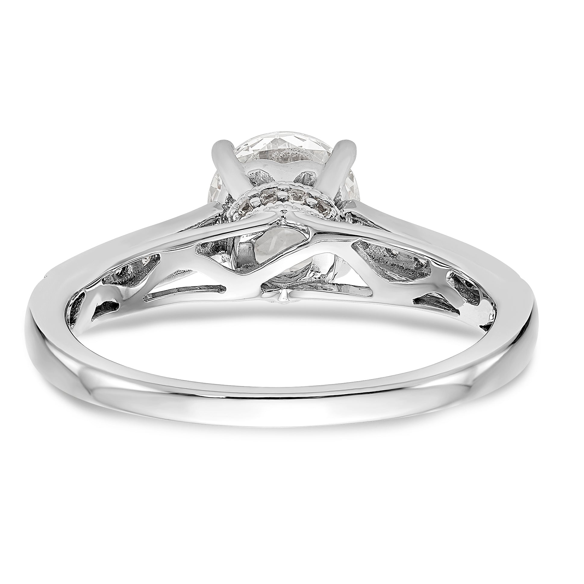14K White Gold Simulated Diamond Engagement Ring