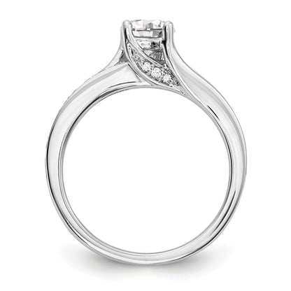 14K White Gold Simulated Diamond Engagement Ring