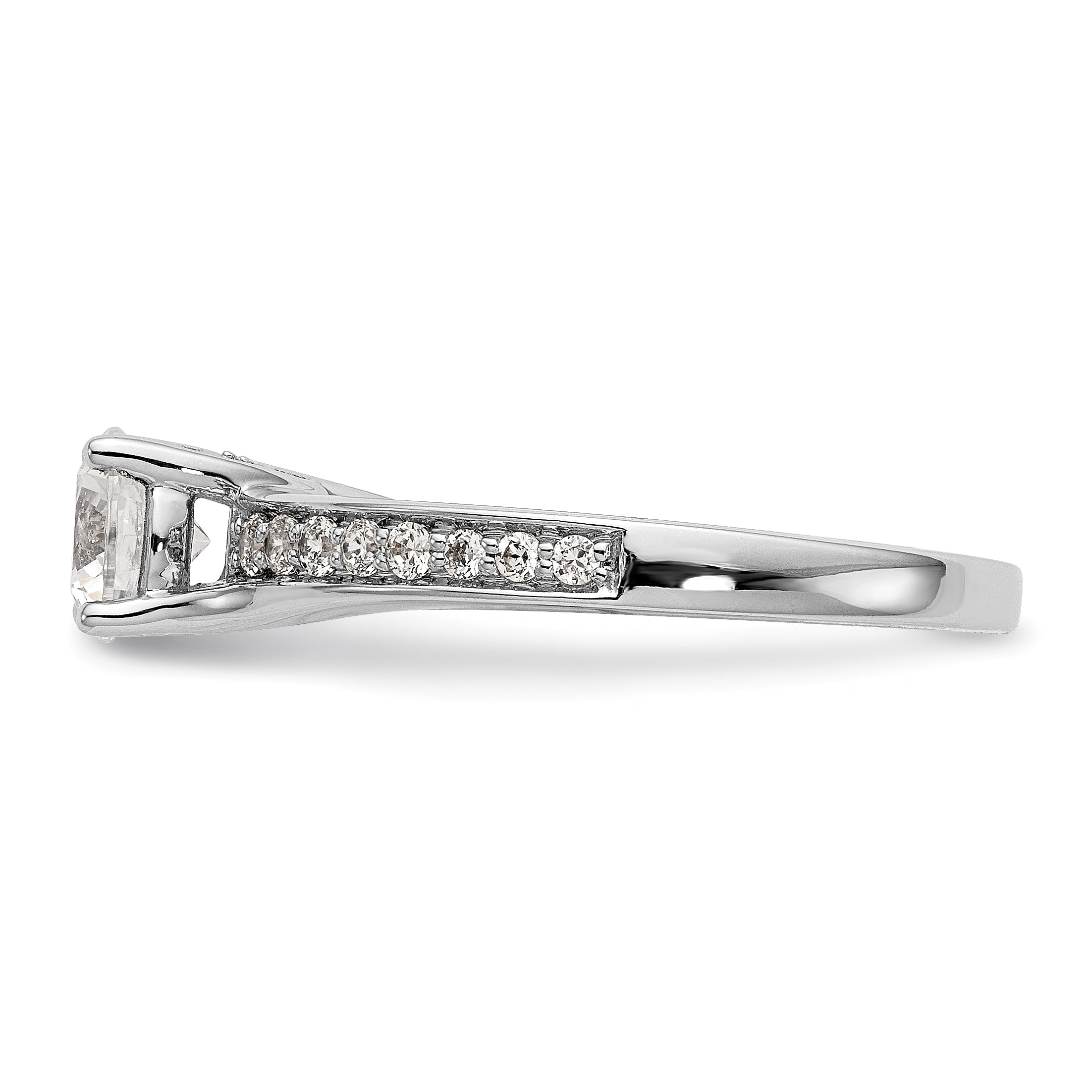 14K White Gold Simulated Diamond Engagement Ring