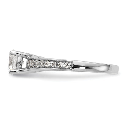 14K White Gold Simulated Diamond Engagement Ring