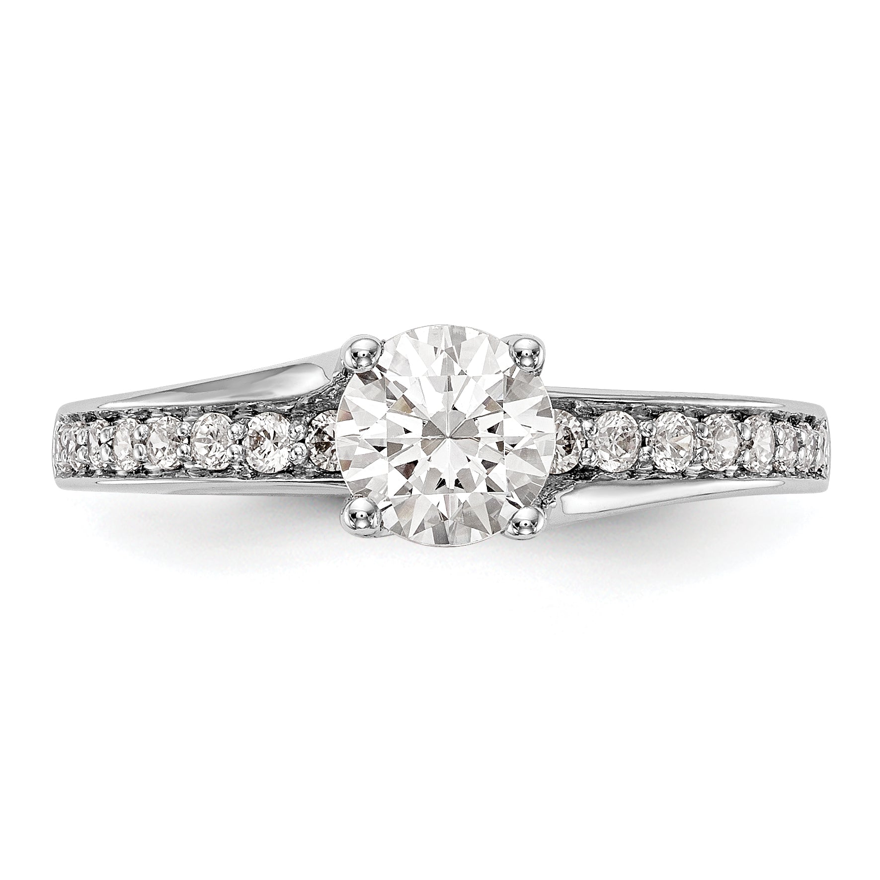 14K White Gold Simulated Diamond Engagement Ring