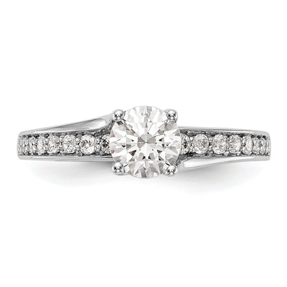 14K White Gold Simulated Diamond Engagement Ring