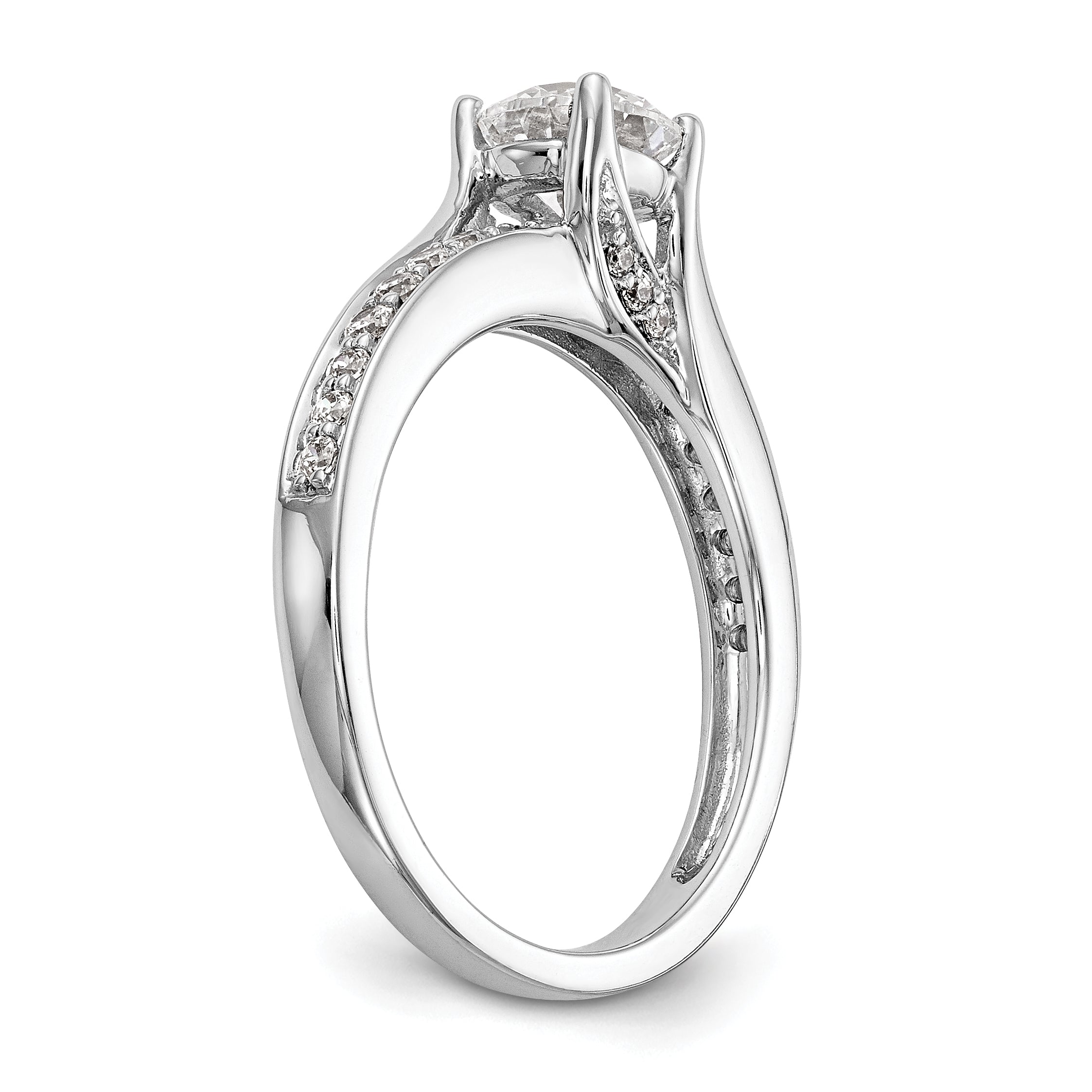 14K White Gold Simulated Diamond Engagement Ring