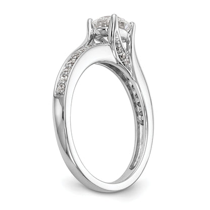 14K White Gold Simulated Diamond Engagement Ring
