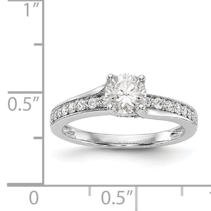 14K White Gold Simulated Diamond Engagement Ring