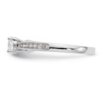 14K White Gold Simulated Diamond Engagement Ring