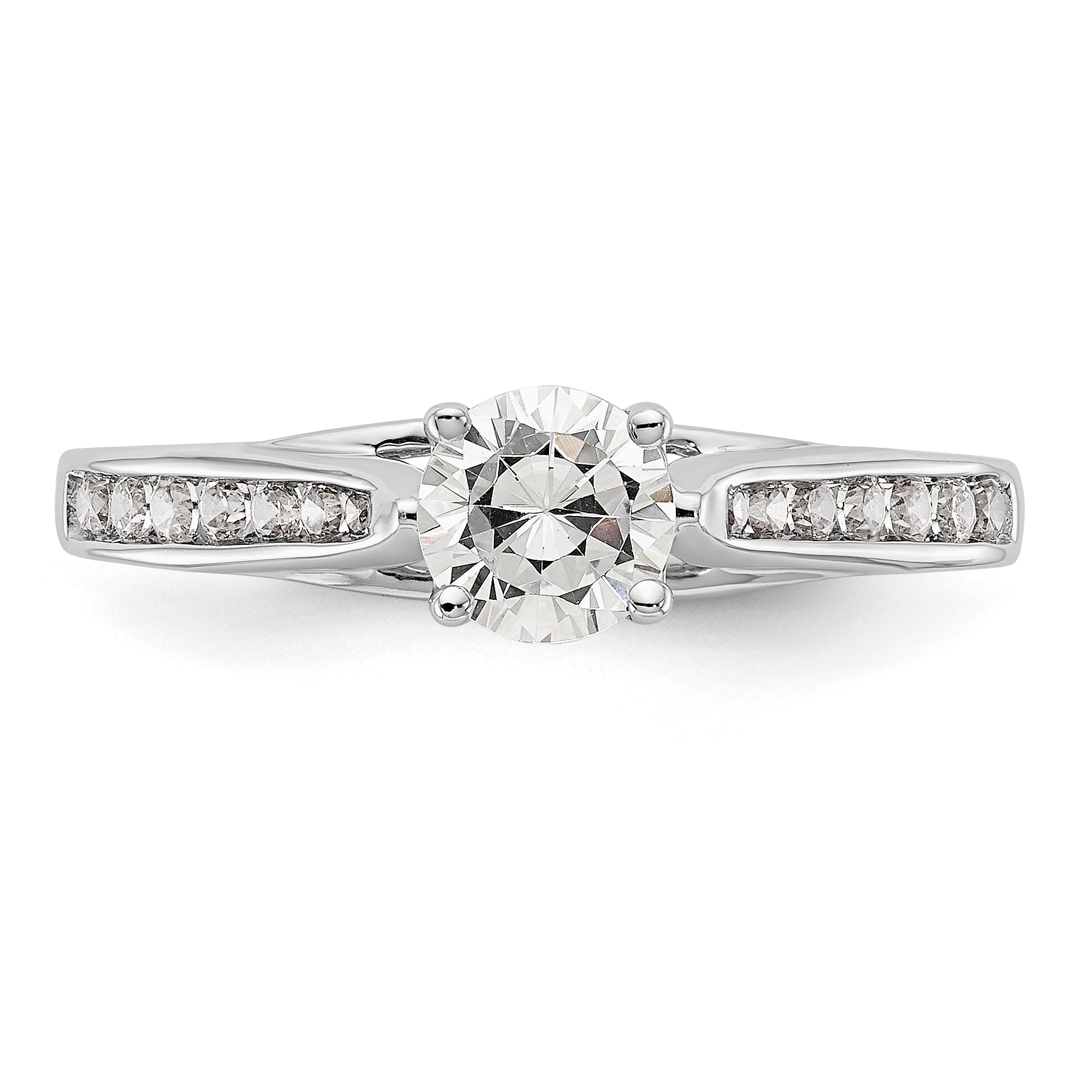 14K White Gold Simulated Diamond Engagement Ring