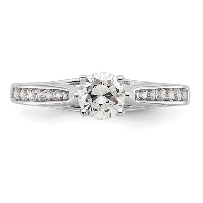 14K White Gold Simulated Diamond Engagement Ring