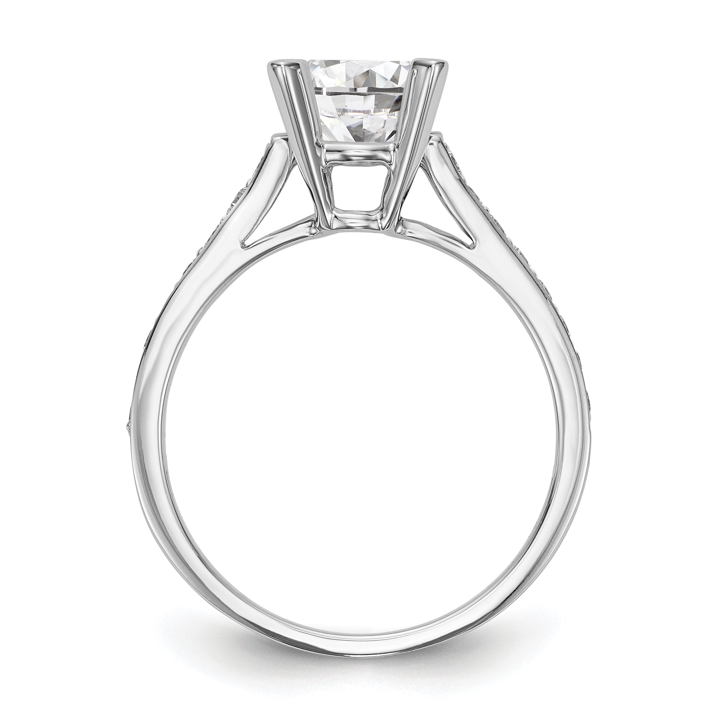 14K White Gold Simulated Diamond Engagement Ring