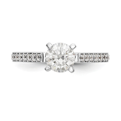 14K White Gold Simulated Diamond Engagement Ring