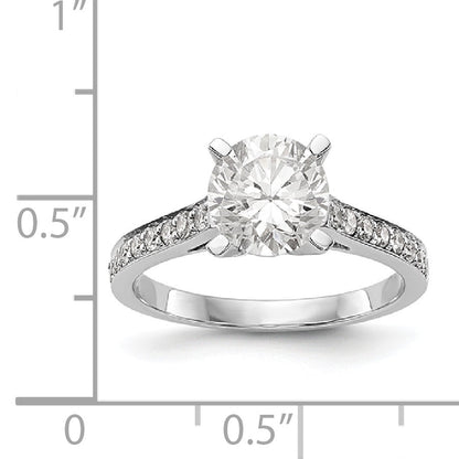 14K White Gold Simulated Diamond Engagement Ring