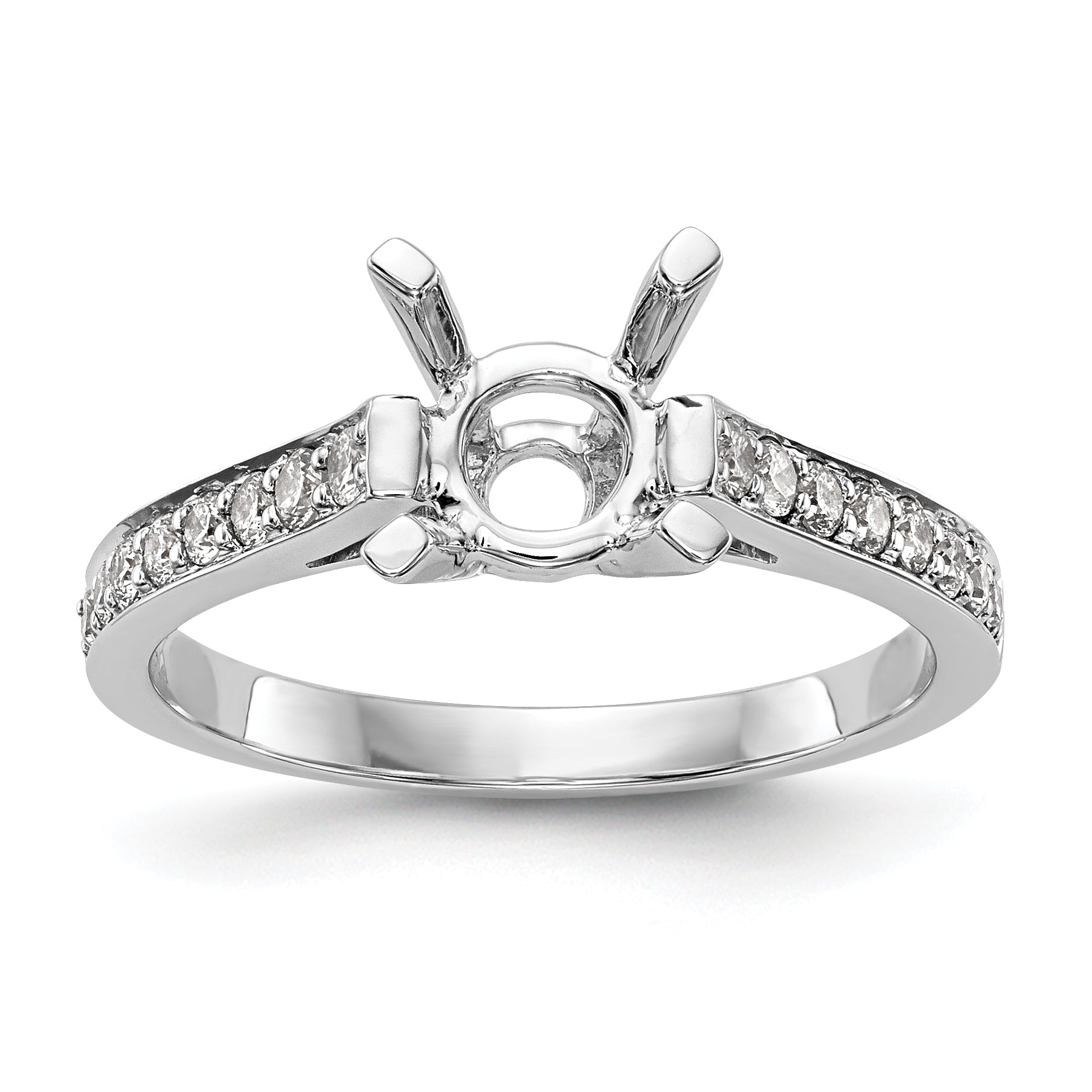 14K White Gold Simulated Diamond Engagement Ring