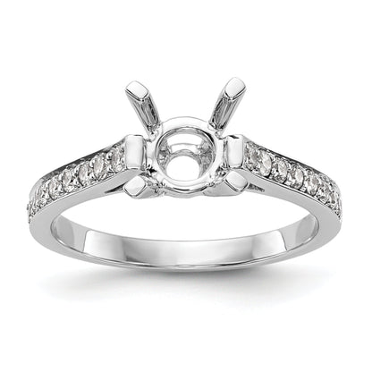 14K White Gold Simulated Diamond Engagement Ring