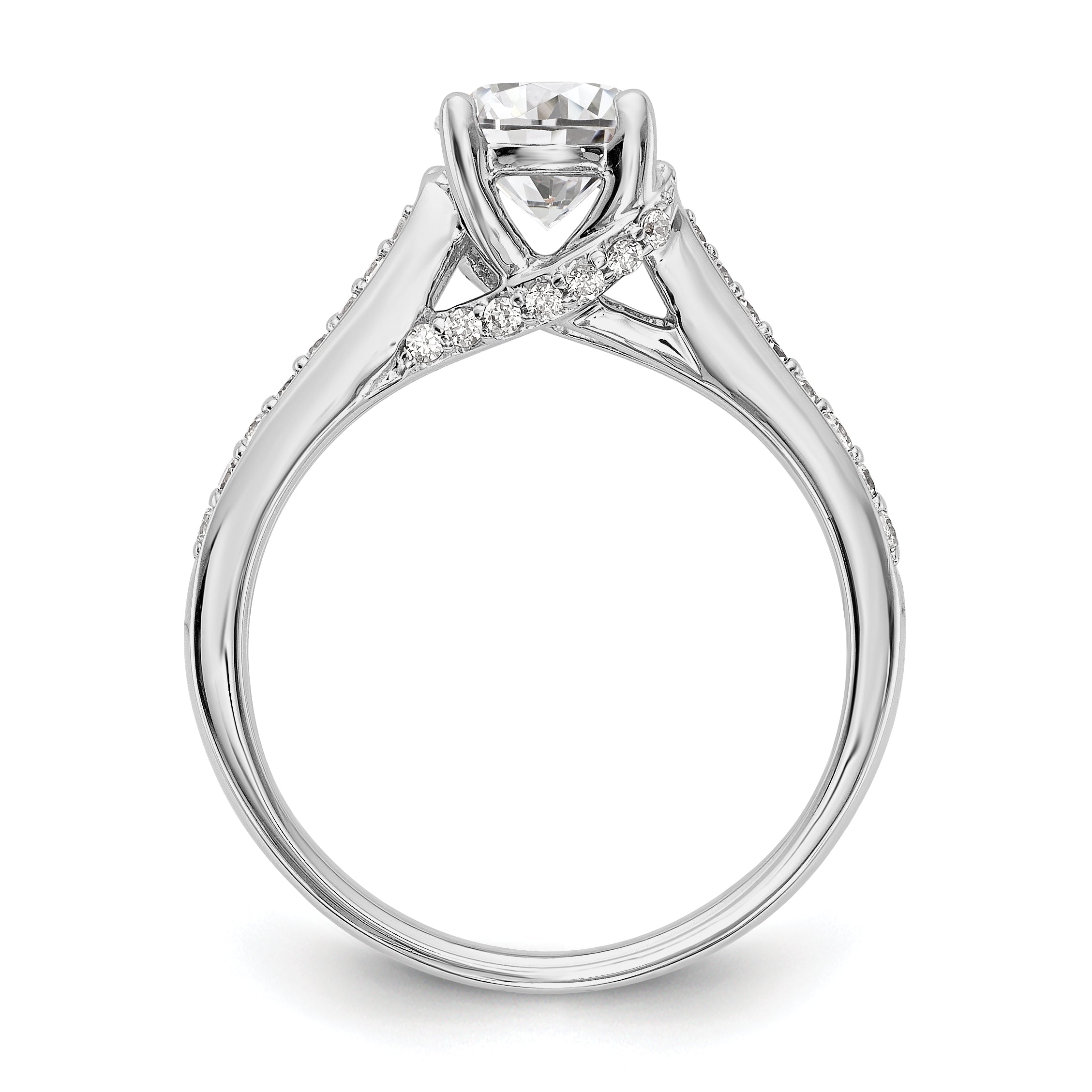 14K White Gold Simulated Diamond Engagement Ring