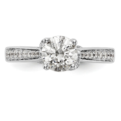 14K White Gold Simulated Diamond Engagement Ring