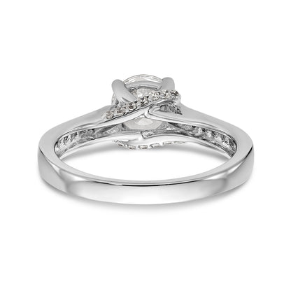 14K White Gold Simulated Diamond Engagement Ring
