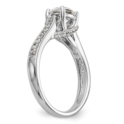 14K White Gold Simulated Diamond Engagement Ring