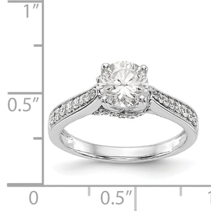 14K White Gold Simulated Diamond Engagement Ring