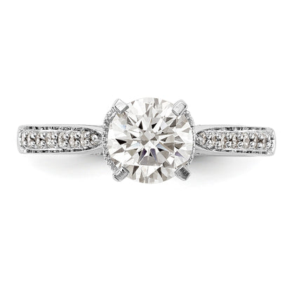 14kw Peg Set Simulated Diamond Engagement Ring