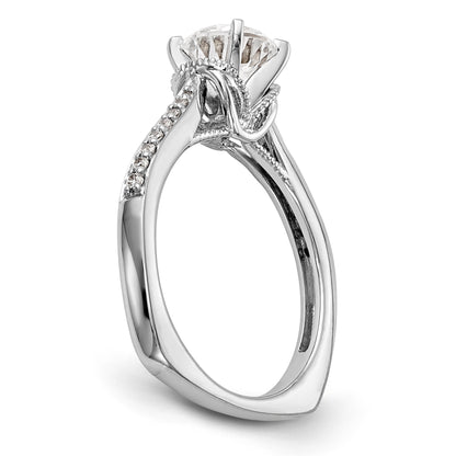 14kw Peg Set Simulated Diamond Engagement Ring