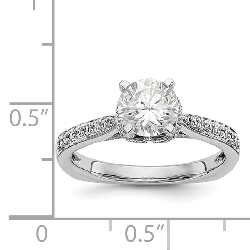 14kw Peg Set Simulated Diamond Engagement Ring