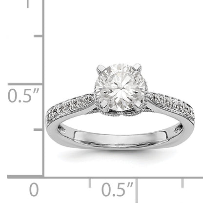 14kw Peg Set Simulated Diamond Engagement Ring