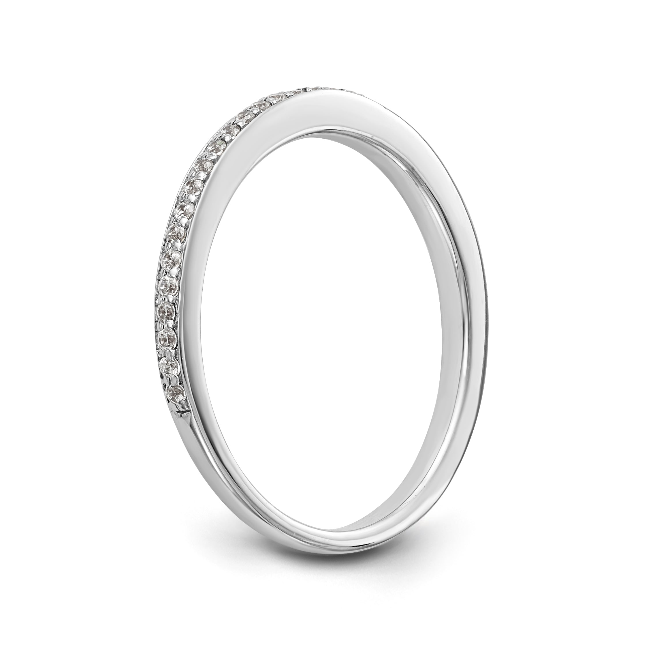 14k White Gold Diamond Wedding Band