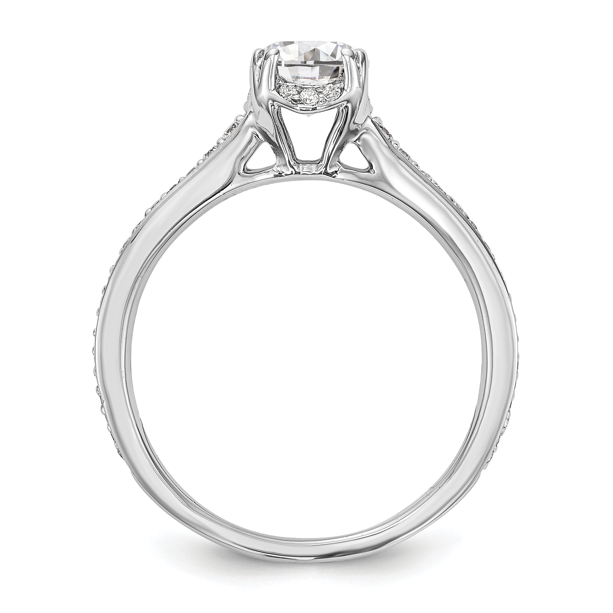 14K White Gold Simulated Diamond Engagement Ring