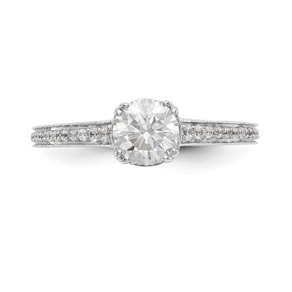 14K White Gold Simulated Diamond Engagement Ring