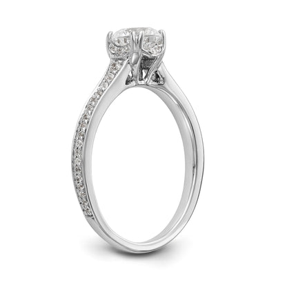 14K White Gold Simulated Diamond Engagement Ring