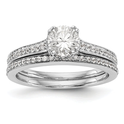 14K White Gold Simulated Diamond Engagement Ring