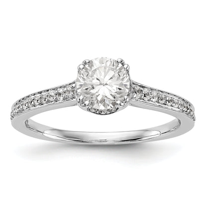 14K White Gold Simulated Diamond Engagement Ring