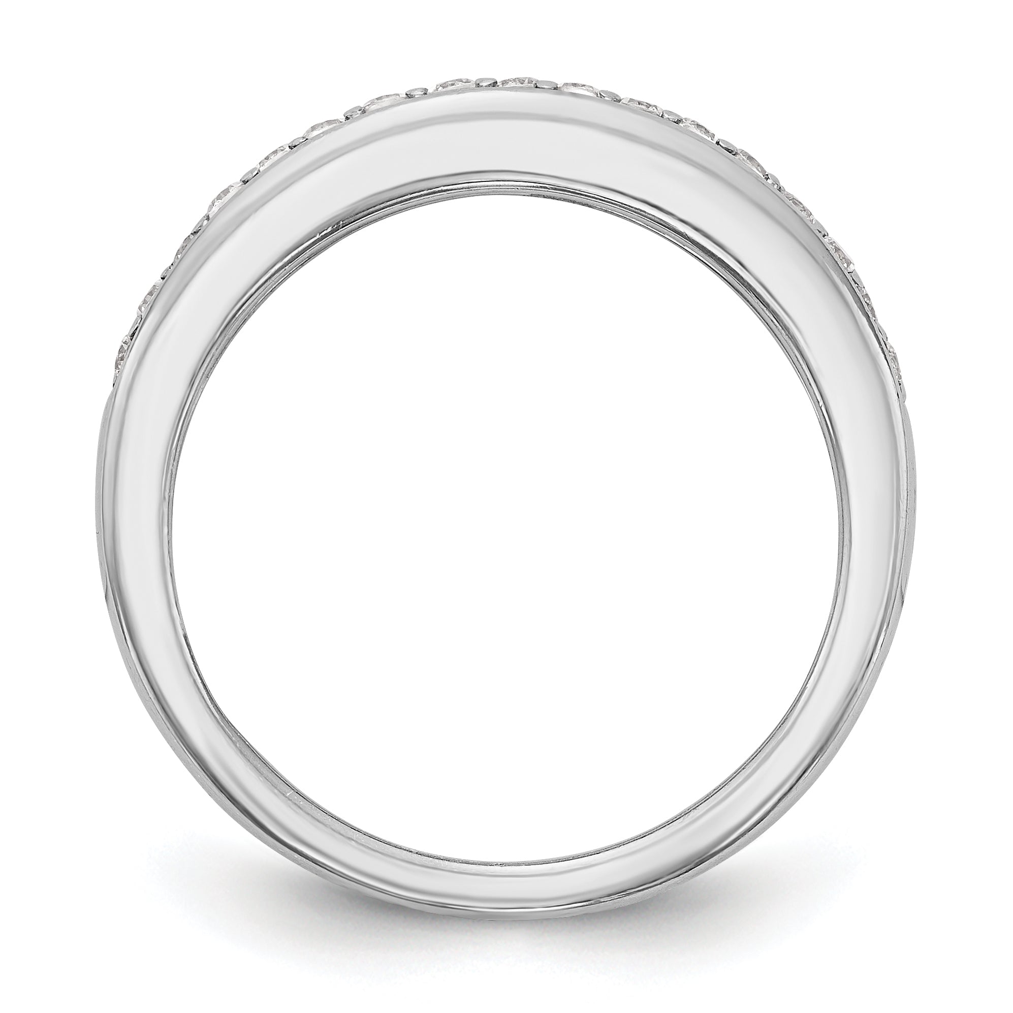 14k White Gold Diamond Wedding Band