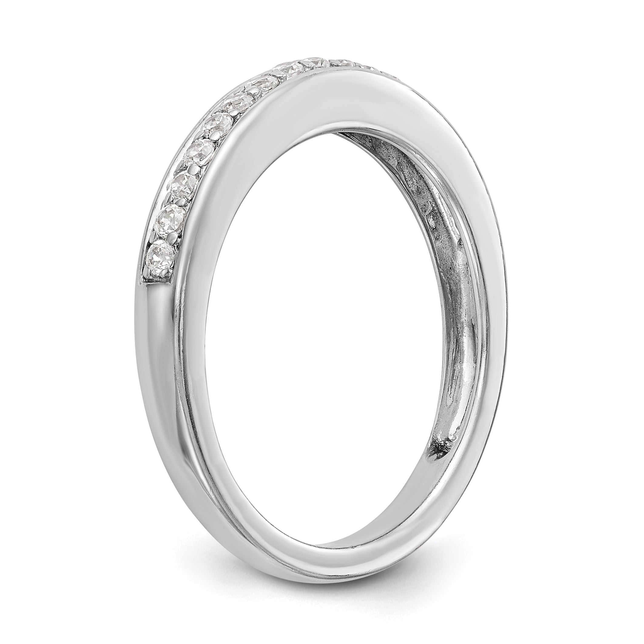 14k White Gold Diamond Wedding Band
