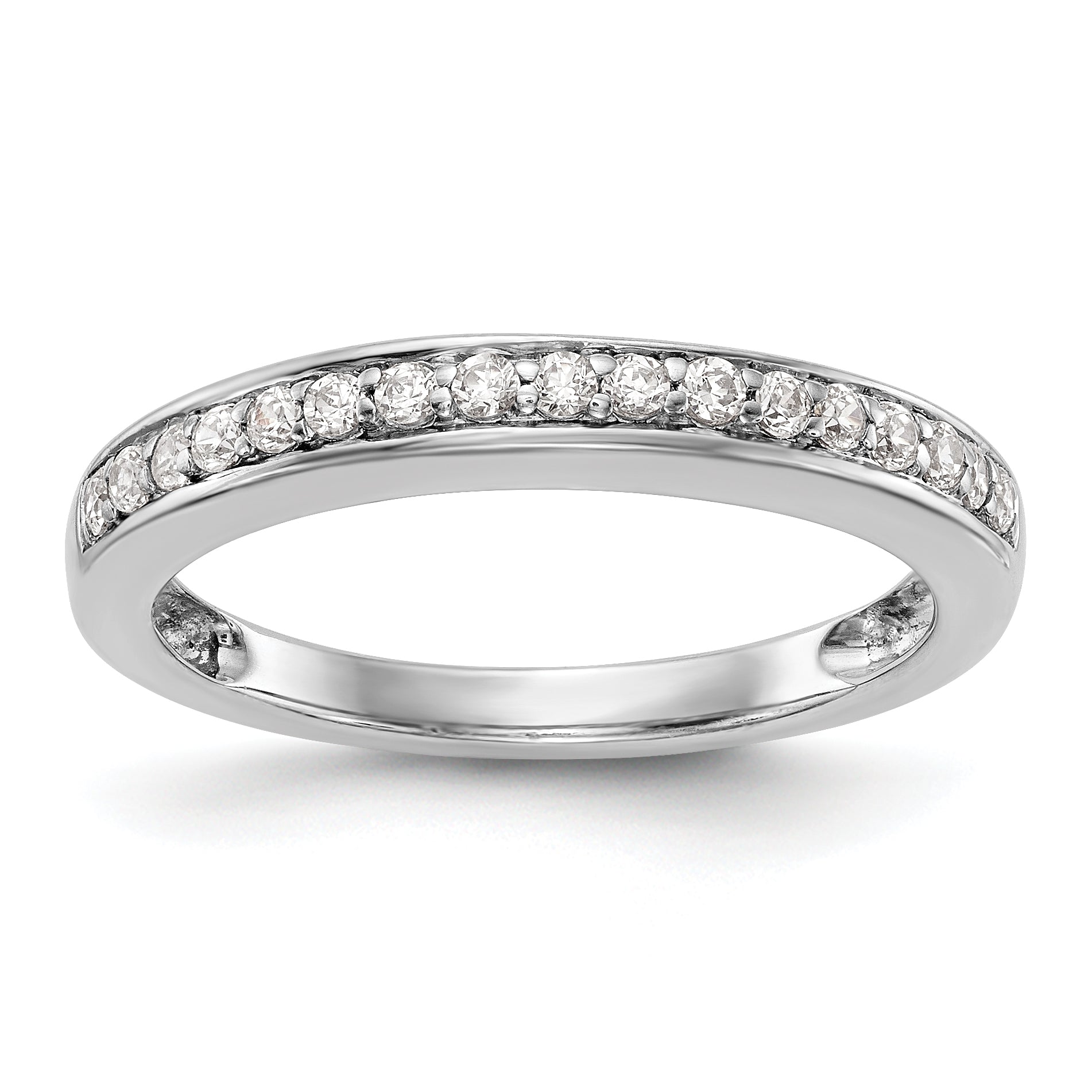 14k White Gold Diamond Wedding Band