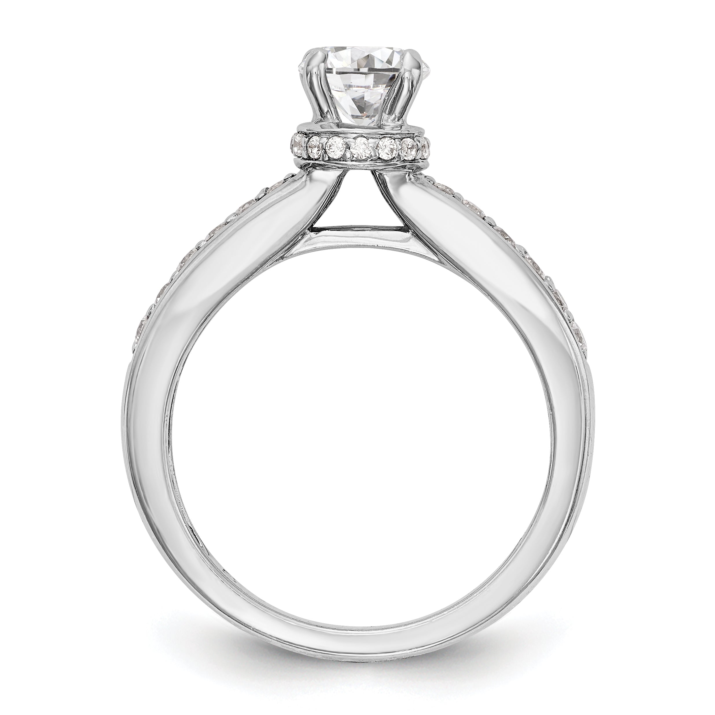 14K White Gold Simulated Diamond Engagement Ring
